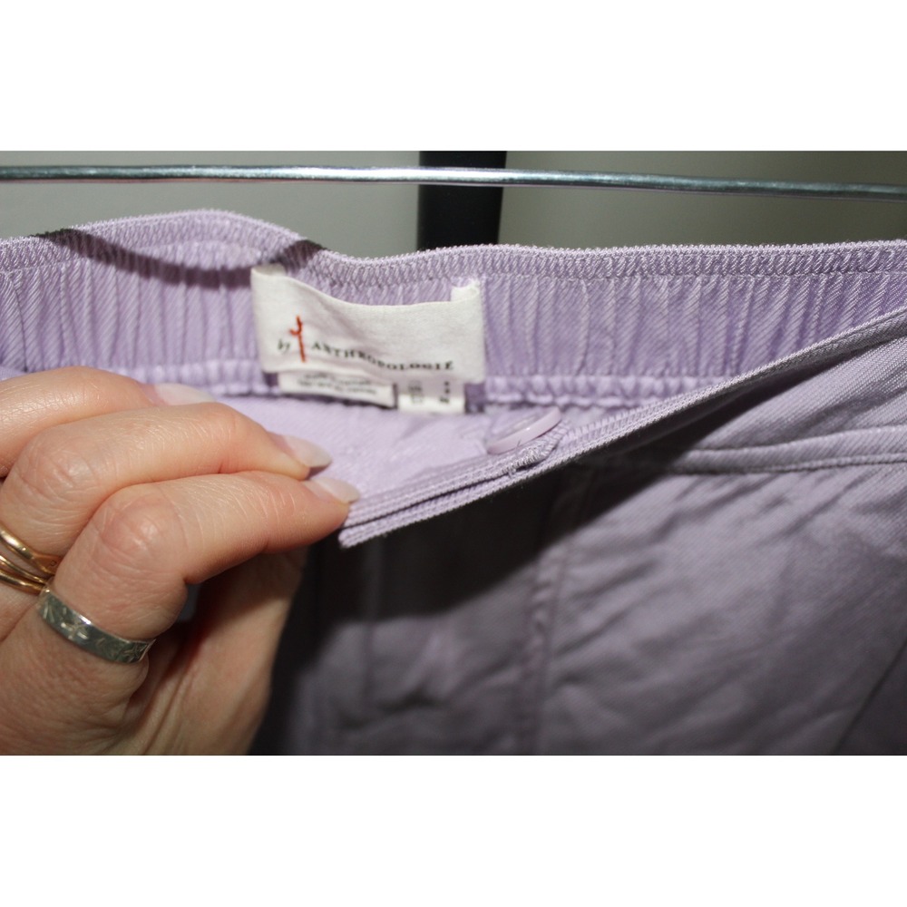 Anthropologie Lavender Wide Leg Cargo Pants Lace Up Detail Purple Women's Size 2 - Picture 6 of 12
